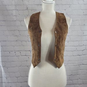Leather Gallery vintage AUTHNTIC leather vest brown size XL (Excellent Cond)